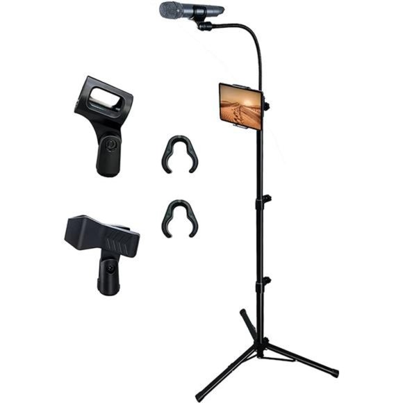 Microphone Stand, Mic Stand with Adjustable Height Up To 6 Feet, Gooseneck - Picture 1 of 7